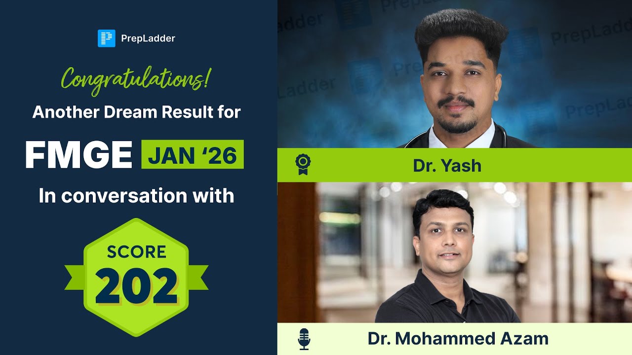 Score 202, FMGE Jan '26, Dr. Yash FMGE Journery
