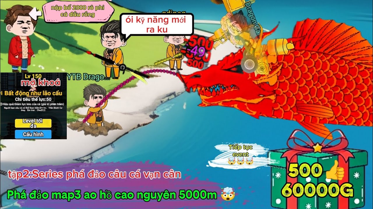 Series phá đảo CÂU CÁ VẠN CÂN Tập 2: Cân Ao hồ cao nguyên, cách mở kỹ năng Bất động như lão cẩu