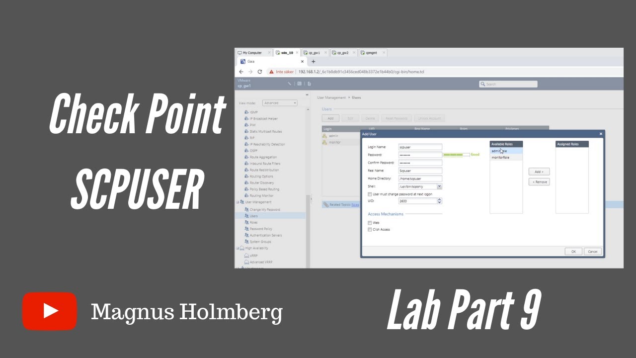 Check Point Firewall R80.40 - Training Lab 9 | Create scpuser account