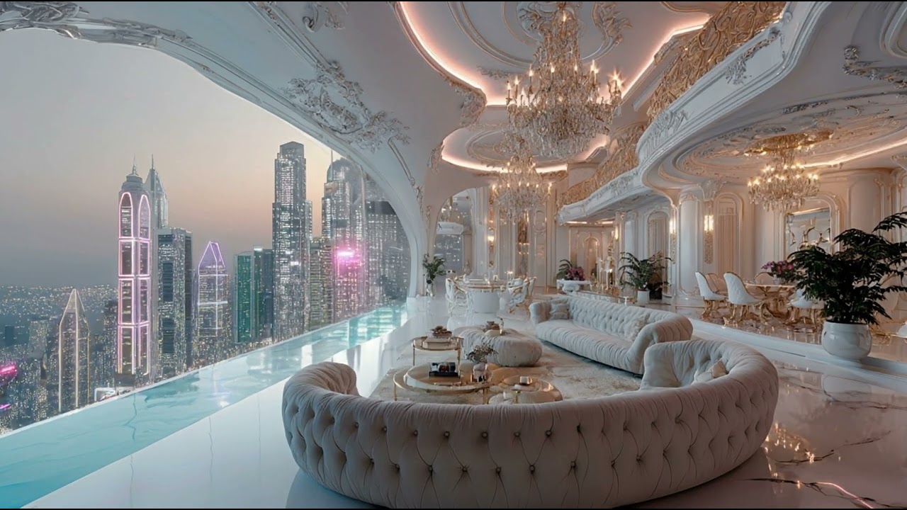 Your 2260 Manhattan Dream Palatial Home | Opulent Futuristic Mansion Sleep Ambience (8 Hours)