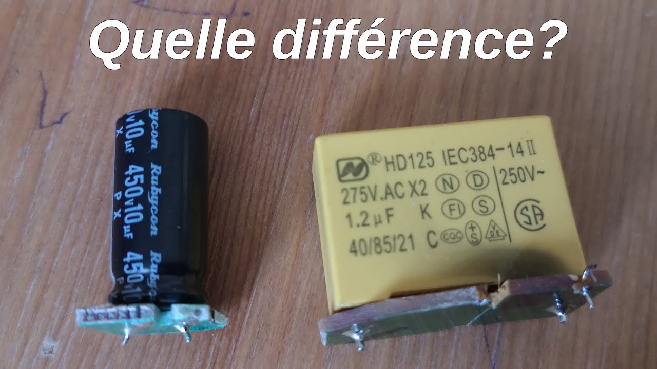 Quelle différence entre condensateur cylindrique et rectangulaire jaune (pavé droit)