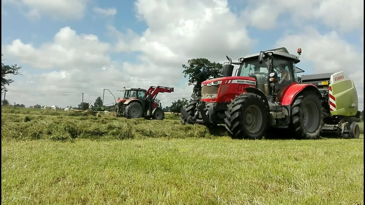 MF 7618 & Claas Variant 360 RC pour l'enrubannage