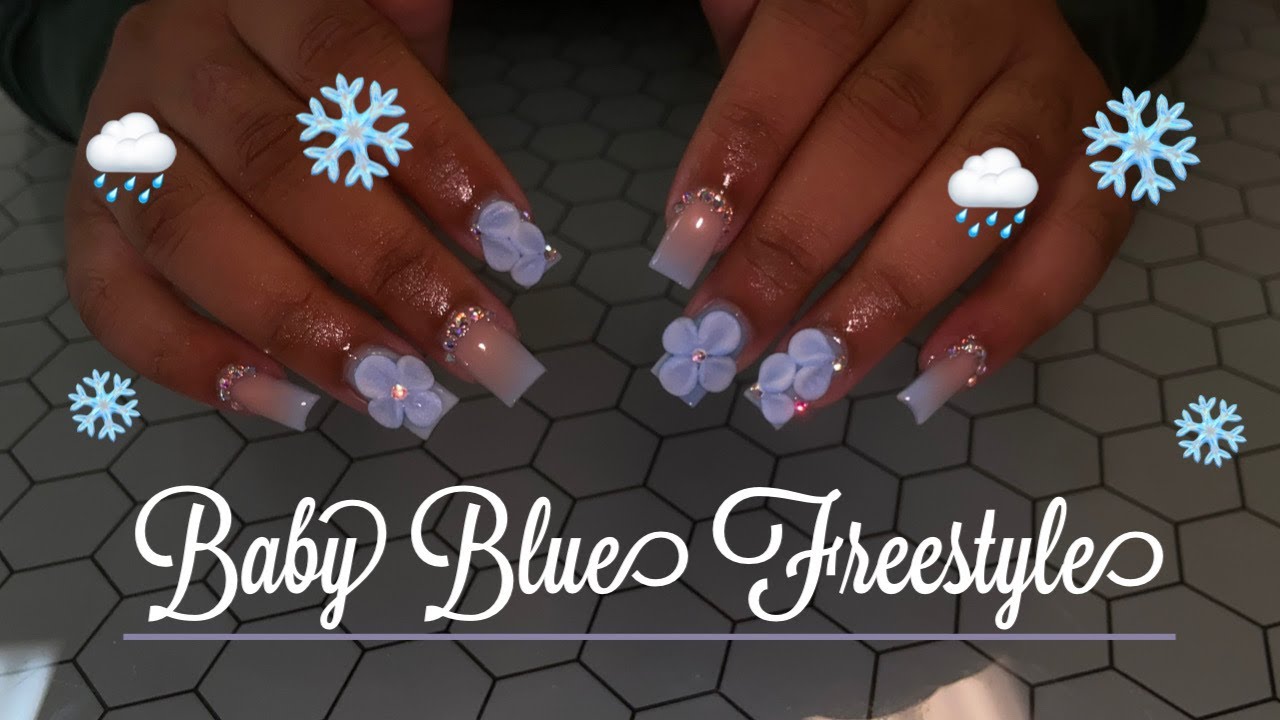 BABY BLUE FREESTYLE| 3D FLOWERS| BEGINNER FRIENDLY
