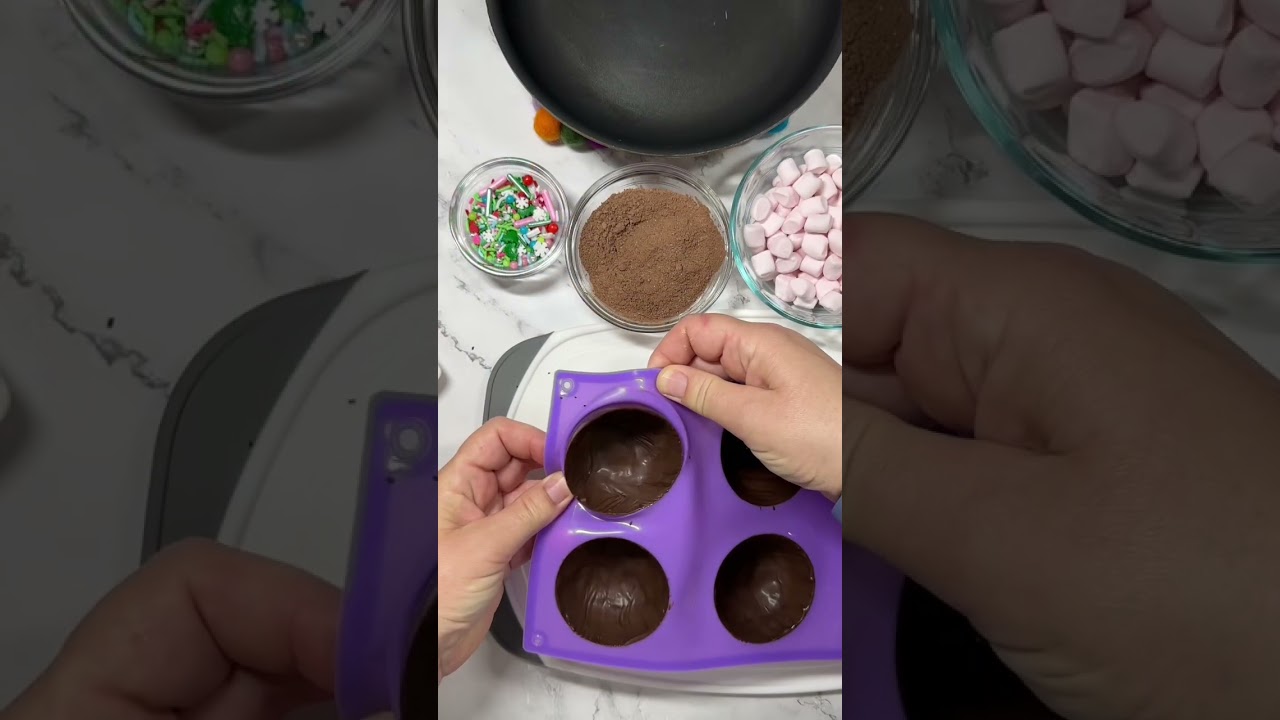 Hot Cocoa Bomb Mini Tutorial #shorts #asmr #asmrchocolate #hotcocoabombs #hotchocolatebombs #diy