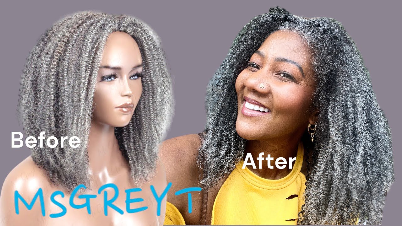 New Grey Coily Human Hair 3 In 1 Half -GHAW02 review on @MsGreytonly | Orbit Stephanie