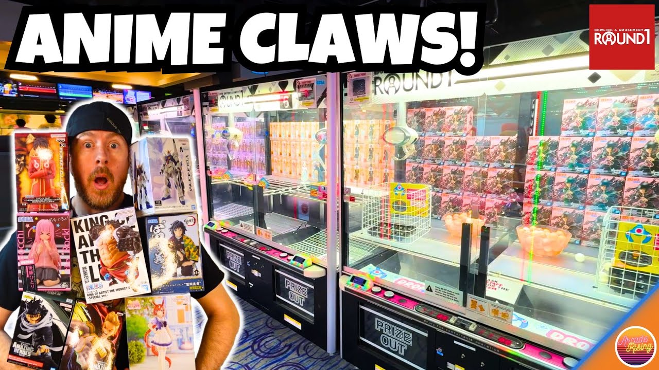 Winning Tons of Claw Machine Anime Figure Prizes at Round 1 Arcade