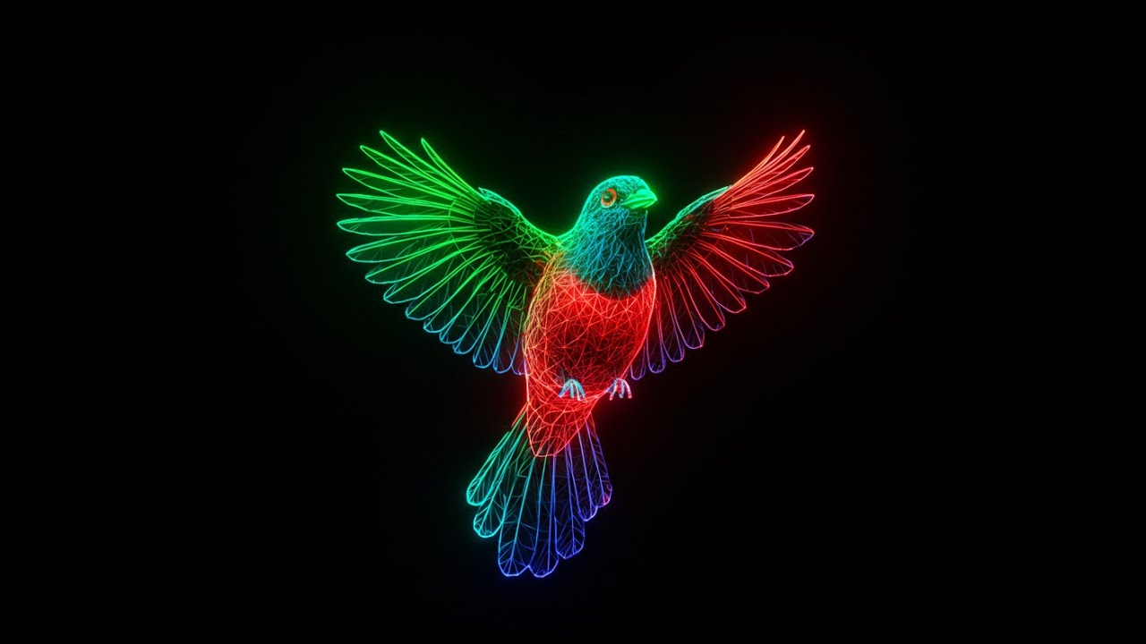 Relaxing 3D Hologram Video 1 Hour Bird Hologram Video  Stunning Visuals for DIY Smartphone Projector