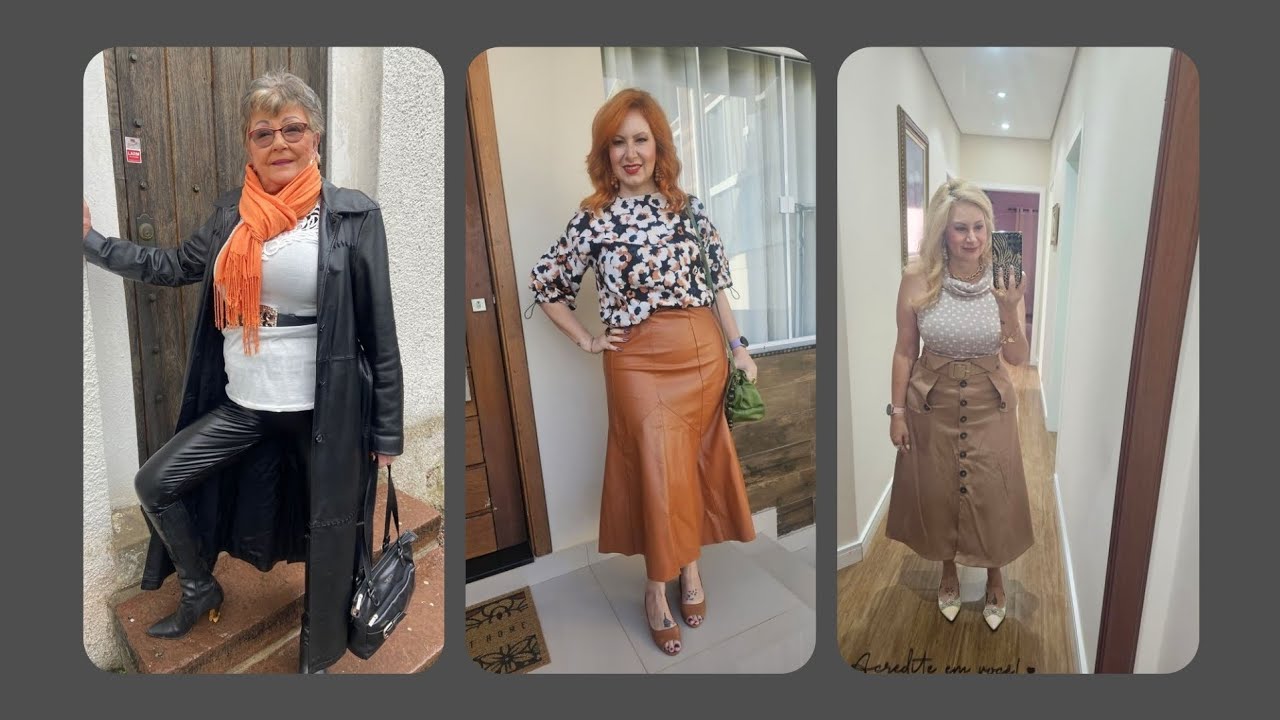 Beautiful Granny & Older Women Leather Dress & Outfit Ideas For Beautiful Looking