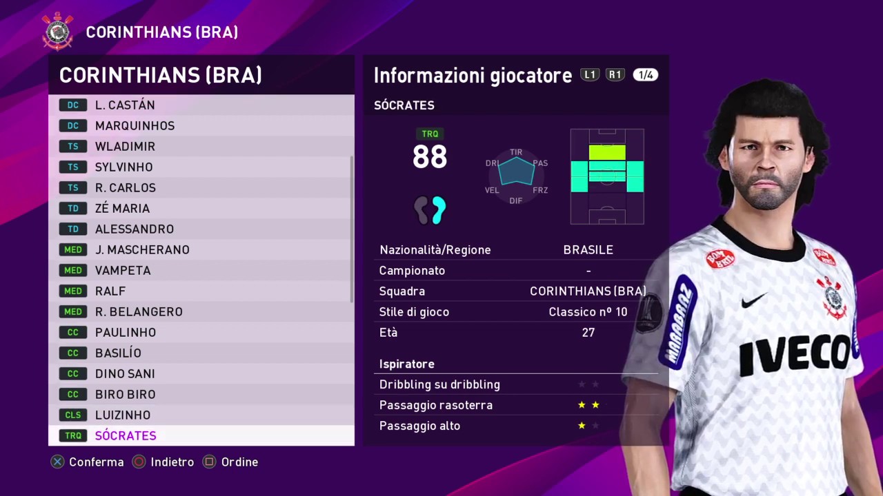 eFootball PES 2020 (PS4) - CORINTHIANS CLASSIC ALL TIME XI (55/100)