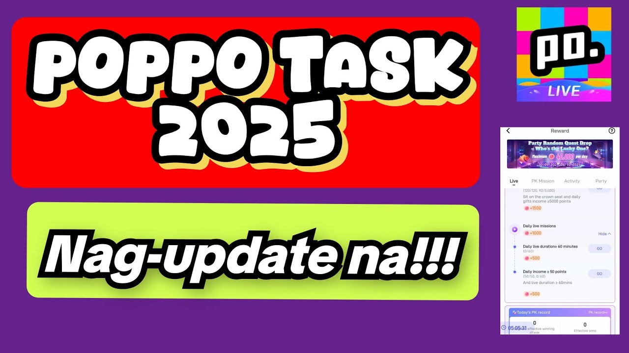 POPPO UPDATED TASK 2025,Kelangan magsipag.