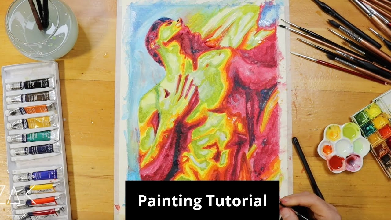 Painting Tutorial Time lapse Episode (86) #watercolorpainting #zakpopart