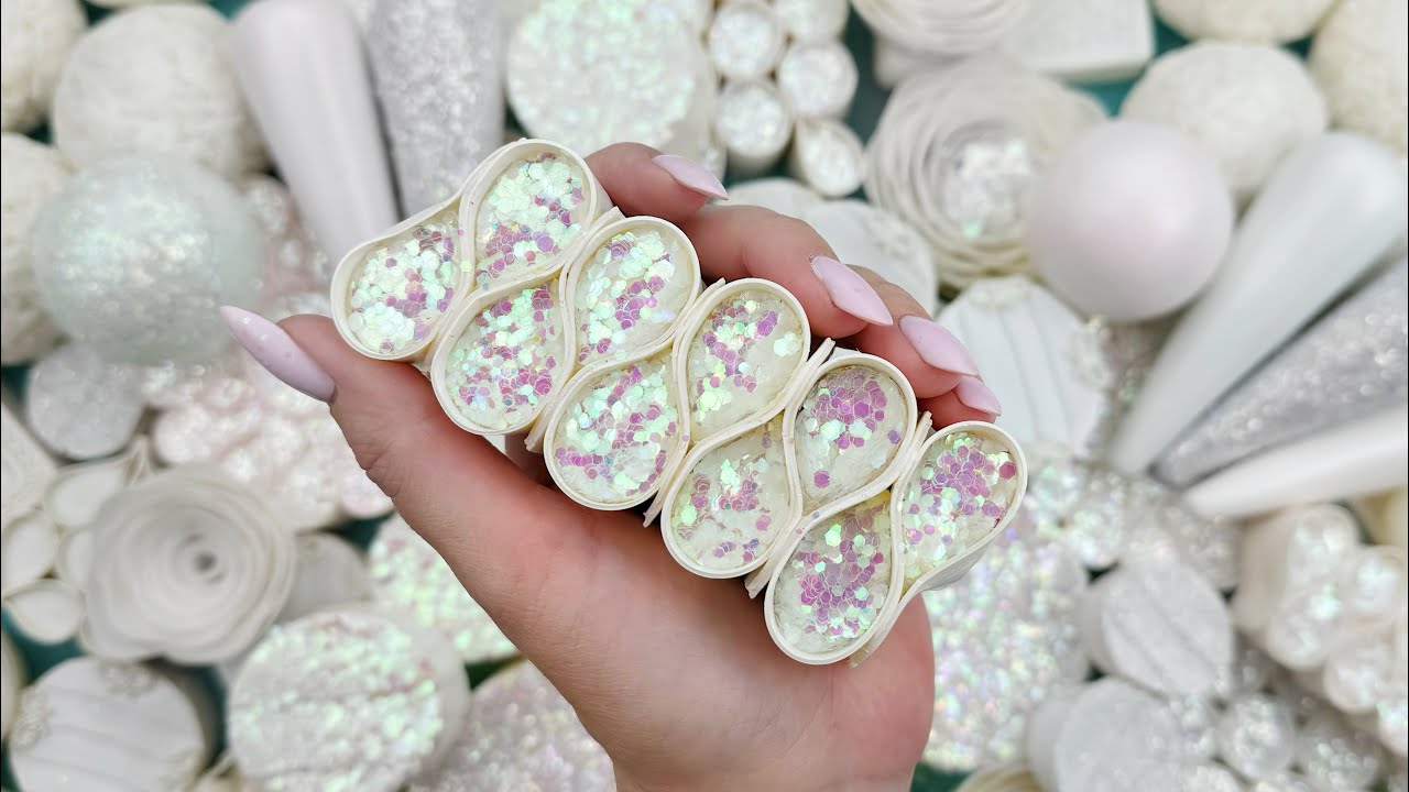[ASMR]SOAP&GLITTER(4K)★Soap boxes with foam glitter&starch★Cutting soap cubes ★4K★