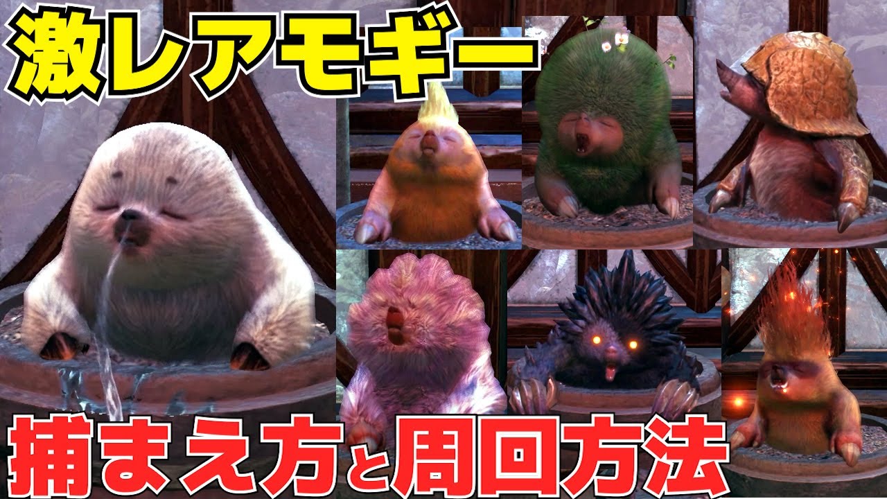モギー全7種類の捕まえ方と周回方法 トロフィー 勲章ゲット 激レア環境生物 レアモギー 固有種 モンスターハンター アイスボーン モンハン MHW MHWI 大地を掘り暮らす 各地に馴染み掘り暮らす