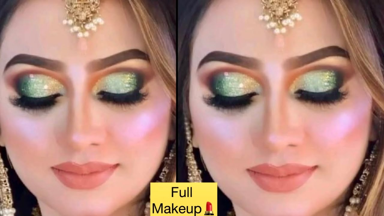 Full Makeup with Green Eye Makeup 💄 Tutorial / Easy Step By Step Guide / Makeup For Beginners #viral