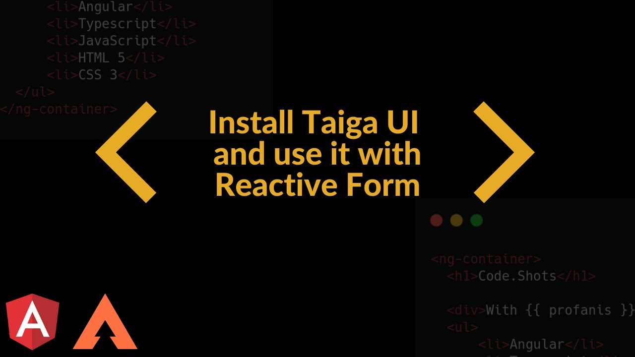 14. Install Taiga UI and use it with Angular Reactive Forms