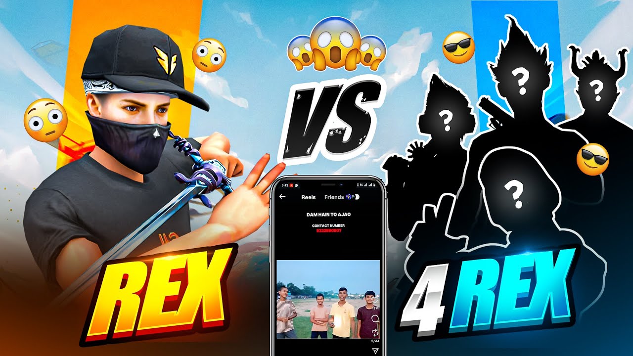 1 REX VS 4 CHAPRI REX 💀 CHALLENGE ME 🥵 GARENA FREE FIRE