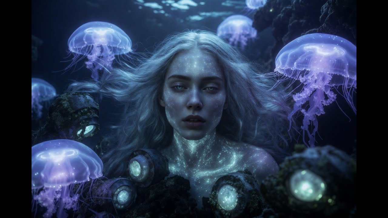 Mermaid Sleep Ambience | Crystal Water (Pink Noise + Ocean Siren) | 1 Hour