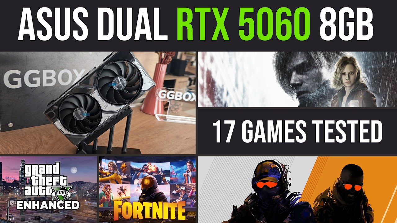 RTX 5060 8GB test in 17 games at 1080p