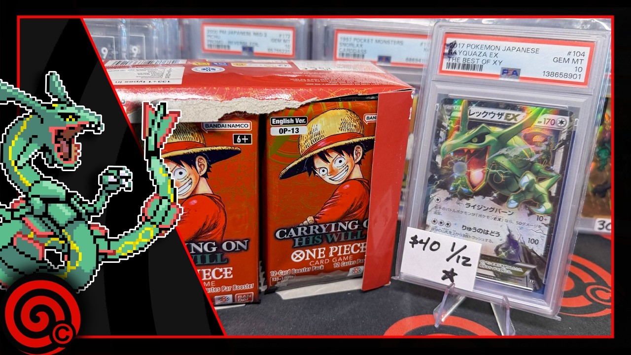 HOT ONE PIECE OP13 ENGLISH - XY RAYQUAZA PSA 10 - BINDER BREAK CLOSE