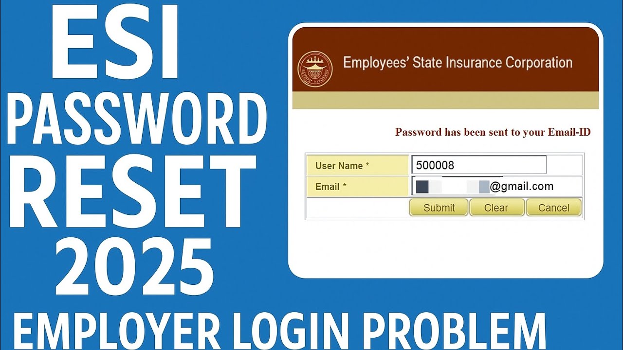 How to Reset ESI Establishment Login Password | ESIC Employer Password Reset 2025 | Hindi