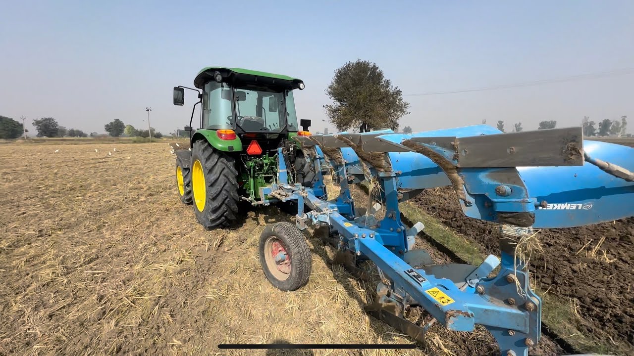 ਦੇਖੋ 5075 ਤੇ Lemken4 bottom Plough ਦਾ ਕੰਮ॥#sandhufarm #farmmachinery #lemken 