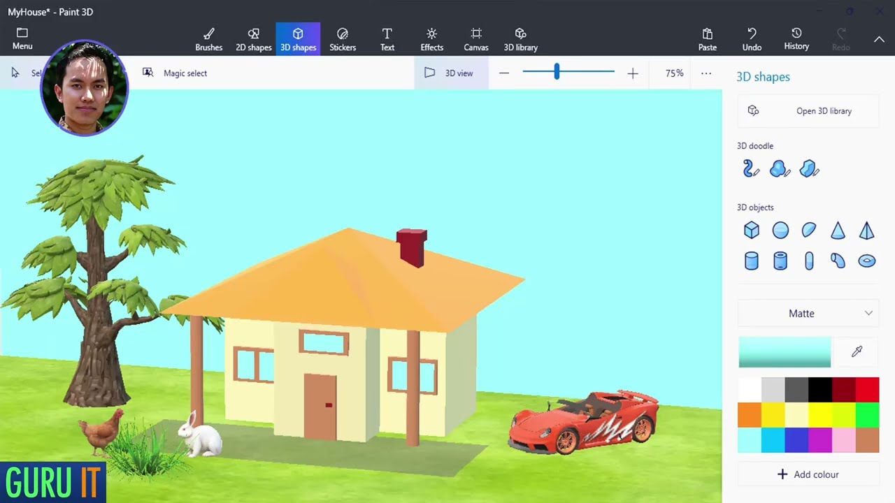 Menggambar Rumah dengan Paint 3D