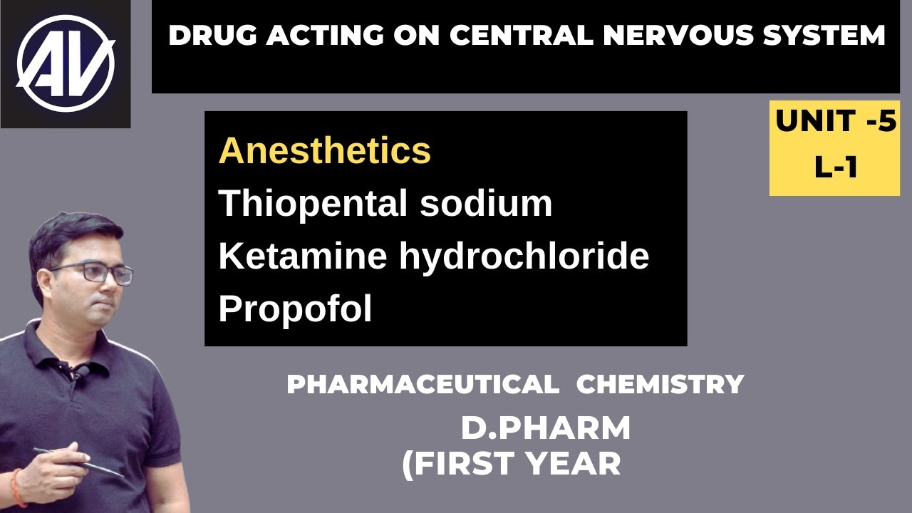 Anaesthetics (drug acting on central nervous system) Pharmaceutical chemistry D pharm first year