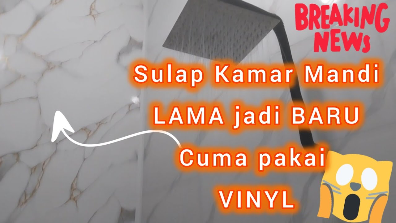 HomeDecor Kamar Mandi Aesthetic Kekinian | Review PVC Vinyl WallPaper Untuk Renov Kamar Mandi