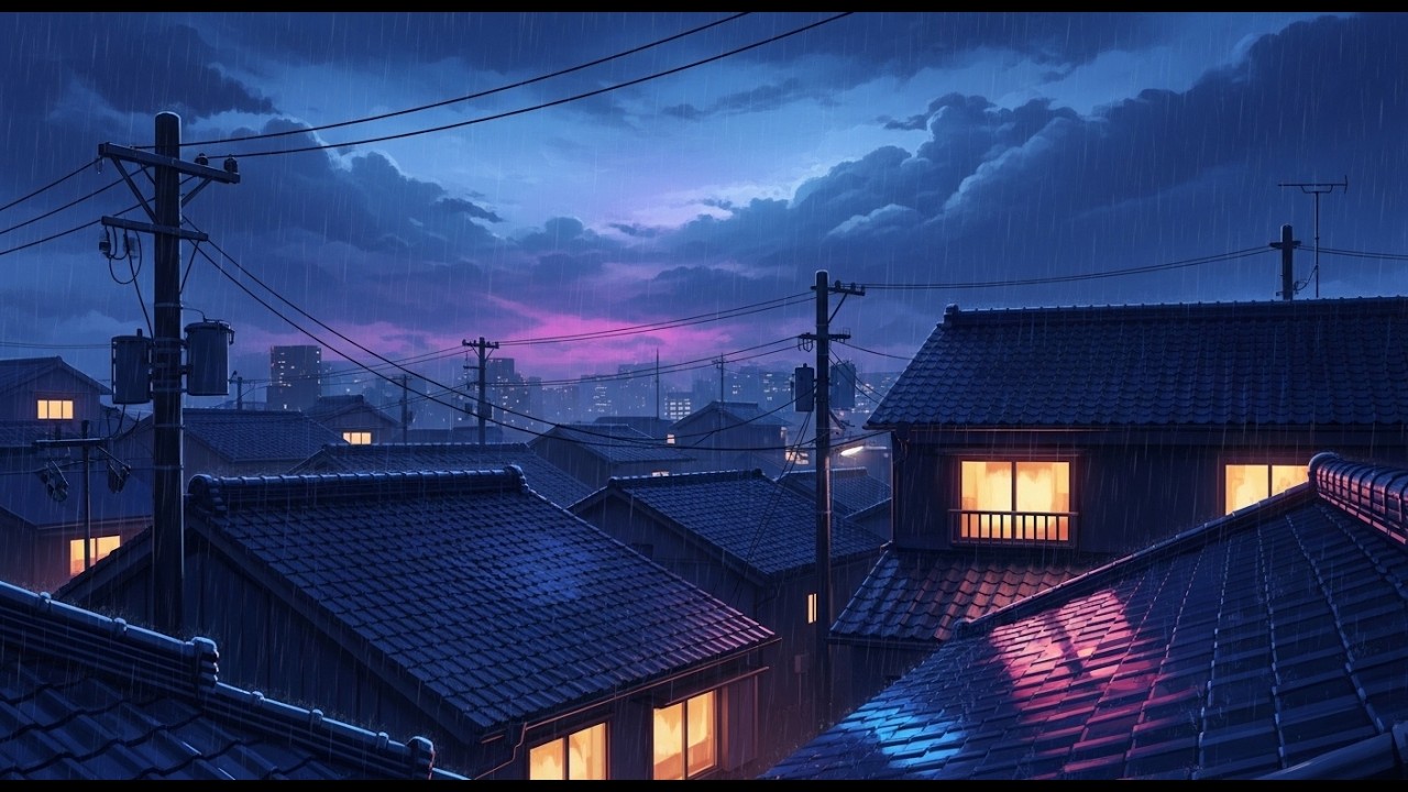 90s Old Town Japan 🌙 Chill Lofi Hip Hop Beats 🌧️ Calm Study Session
