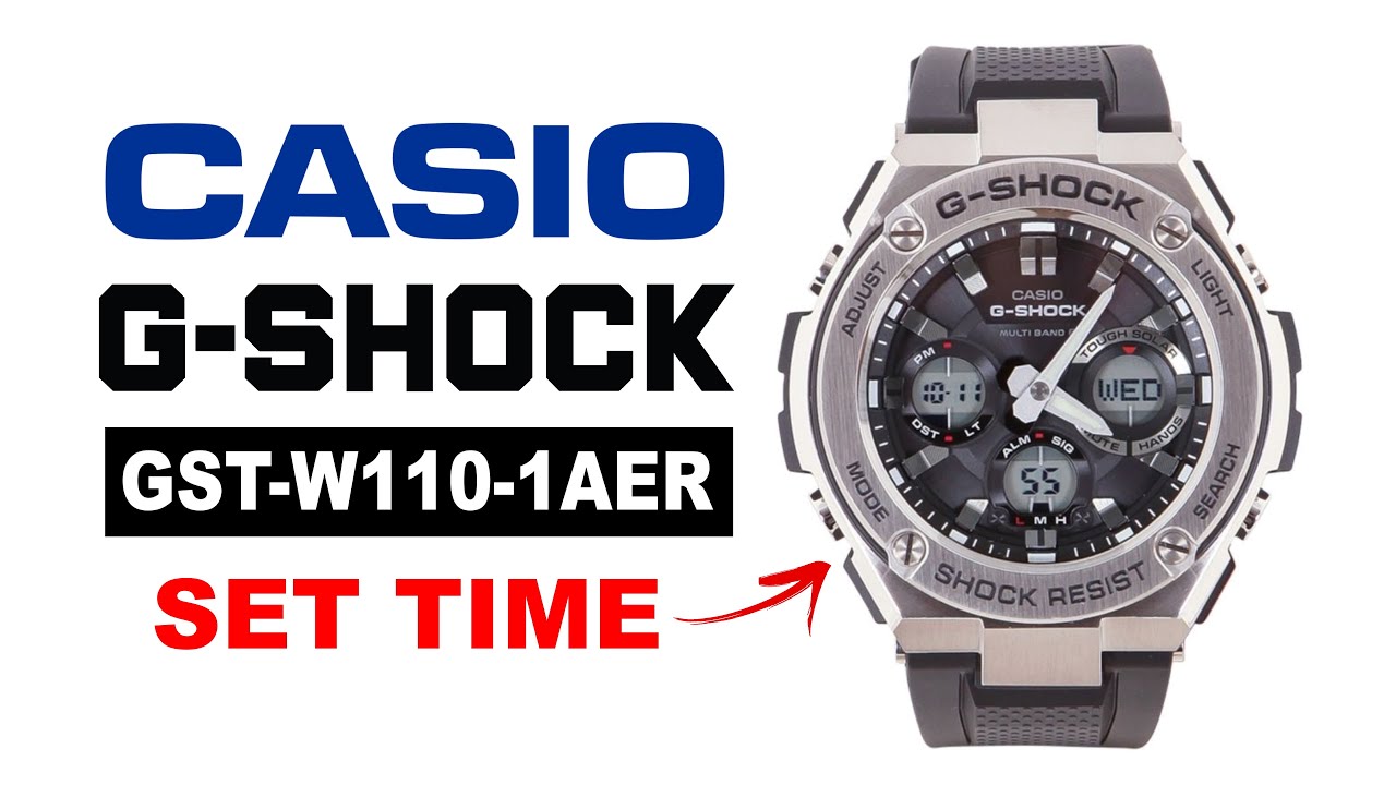 How to set time on Casio G-Shock GST-W110-1AER 4K