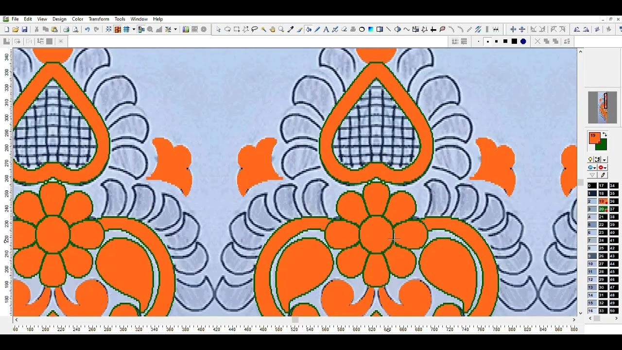 Jacquard design editing ( textile market) Part 1 - path work .sketch work