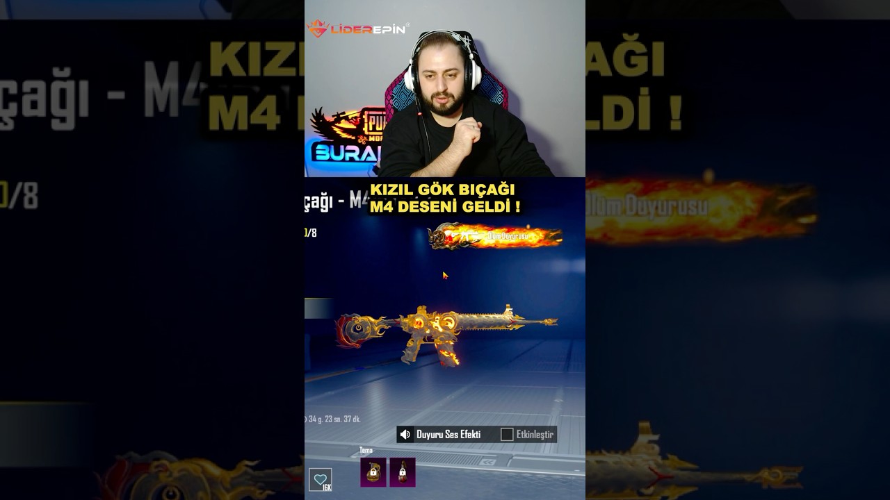 KIZIL GÖK BIÇAĞI M4 DESENİ GELDİ ! İLK GÖSTERİM 🔥PUBG MOBİLE  #pubgmobile
