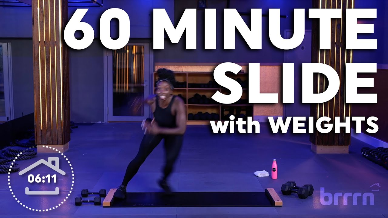 60 Minute Advanced Core & Cardio Slide Board Workout (Dumbbells Needed!)
