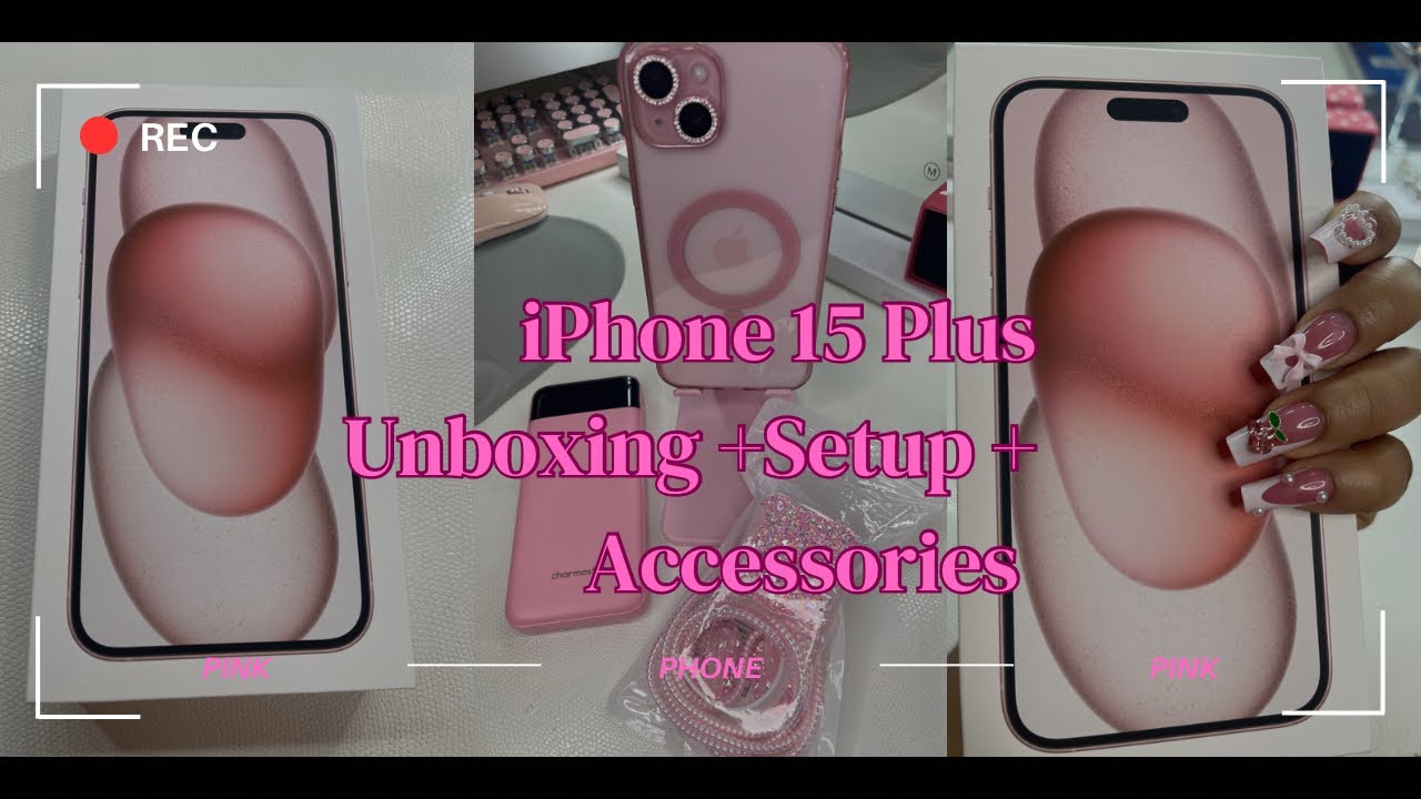 Распаковка iPhone 15 Plus Pink | Настройка + Аксессуары 🌸🩷