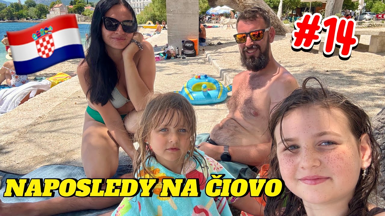 Chorvatsko 2025 🇭🇷| ČIOVO a pláž Kava 🌴 Večerní procházka do KAŠTELY ✨ Poslední dny u moře 😢 #14