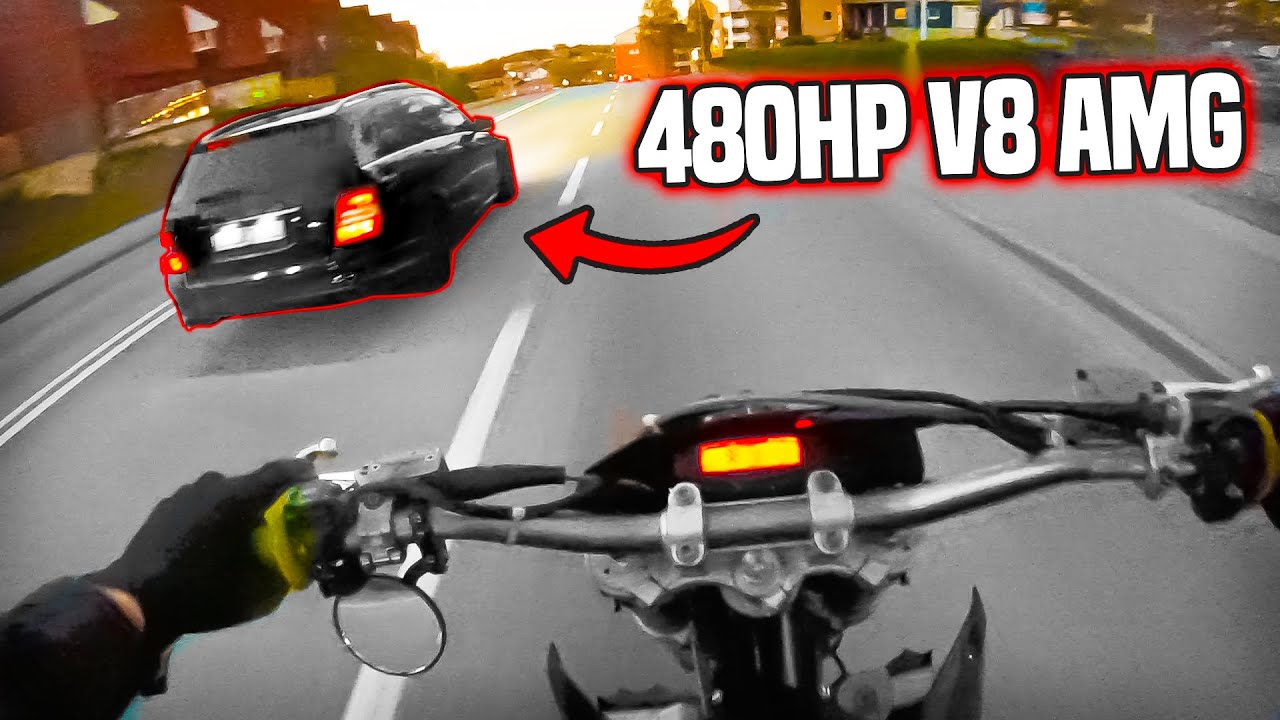 Dirtbike vs 500hp Mercedes AMG C63