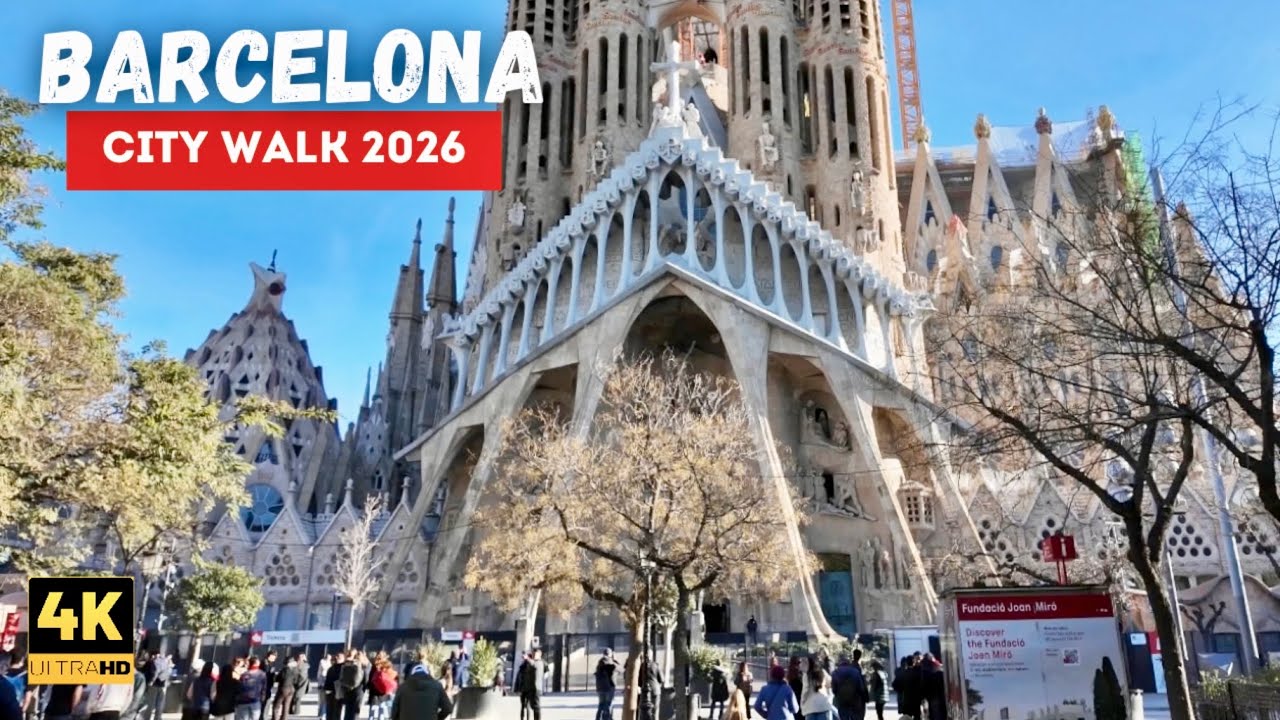 Barcelona City Walk & Street Food 2026 | 4K Walking Tour 