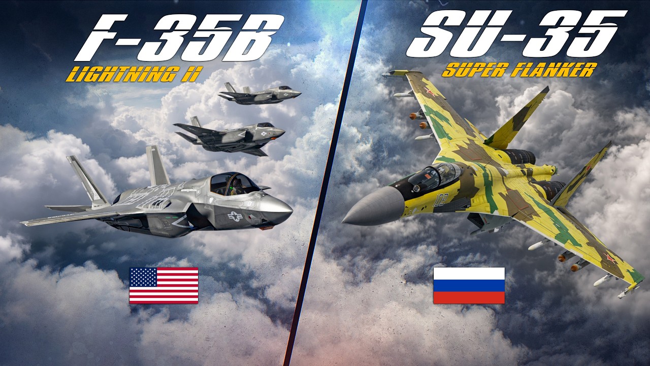 Flight Of 3x F-35A Lightning II Vs Su-35 Super Flanker | Digital Combat Simulator | DCS |