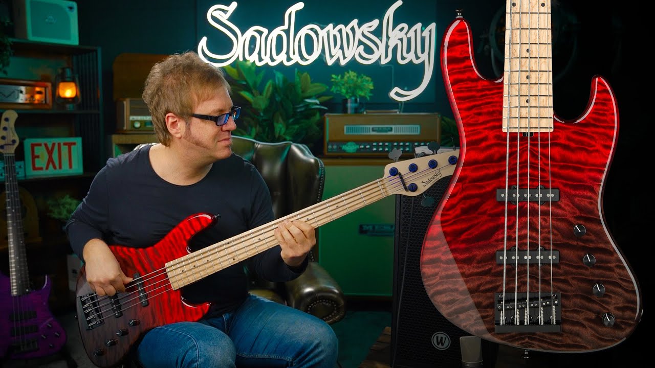 WOW! Amazing Custom Sadowsky Bass w. Red Quilted Maple Top | Sadowsky Germany Custom Work Shop