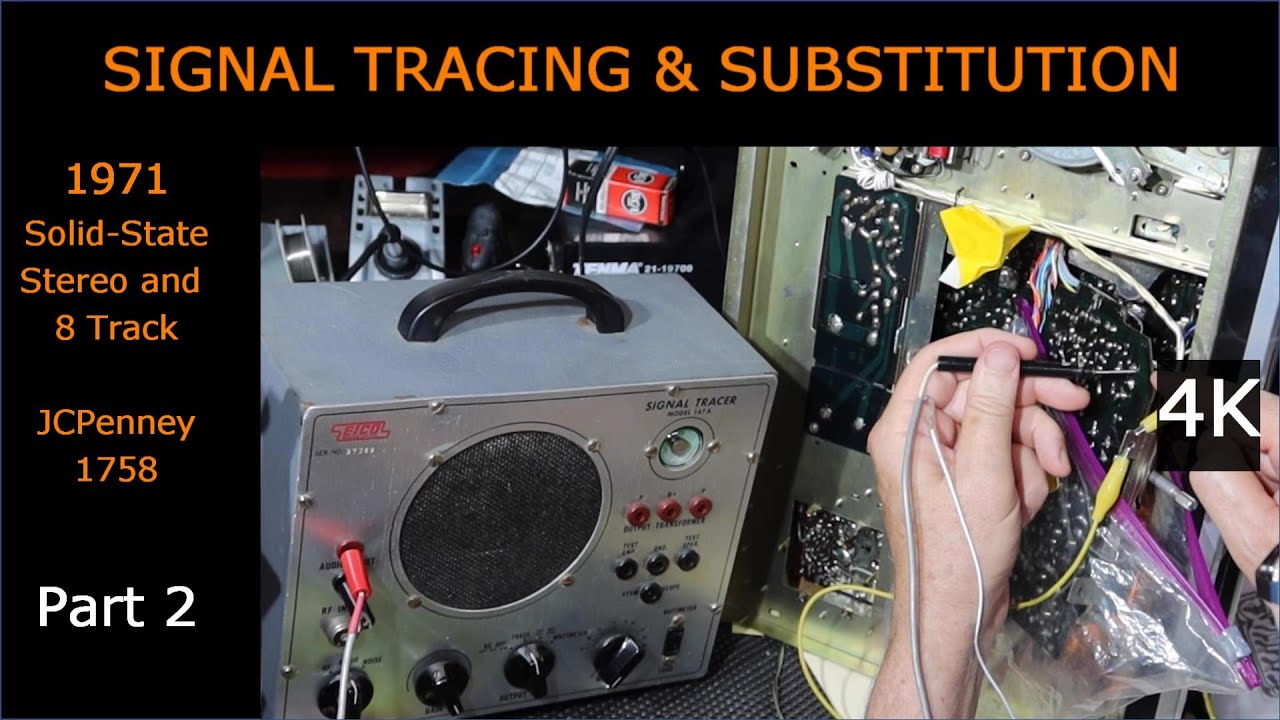 Problem Found! Signal Tracing and Component Substitution - 1971 JCPenney Stereo 1758 - Part 2 [4K]