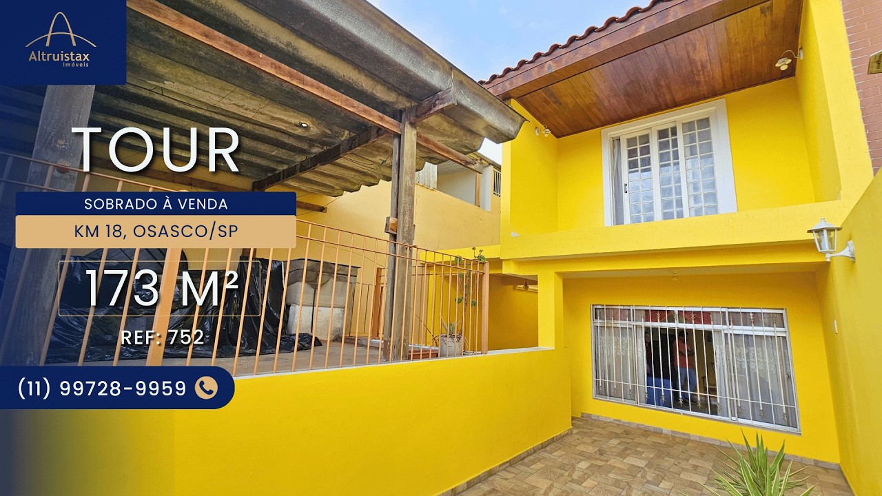 Sobrado à Venda em Osasco KM 18 | 3 Quartos, 2 Suítes, 2 Vagas (REF752)