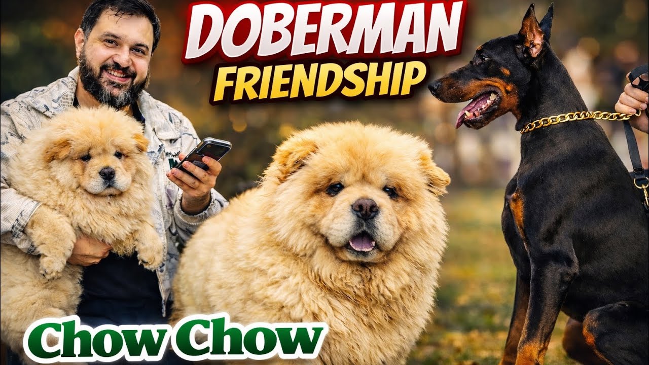 Doberman Aur Chow Chow Ki Zabardast Dosti 🐕🔥