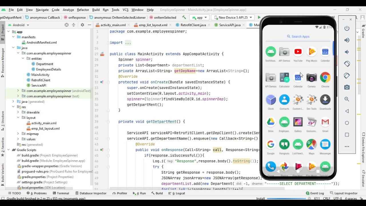 Android Studio- Spinner using Retrofit and Pass parameter using Spinner to populate ListView Part-2