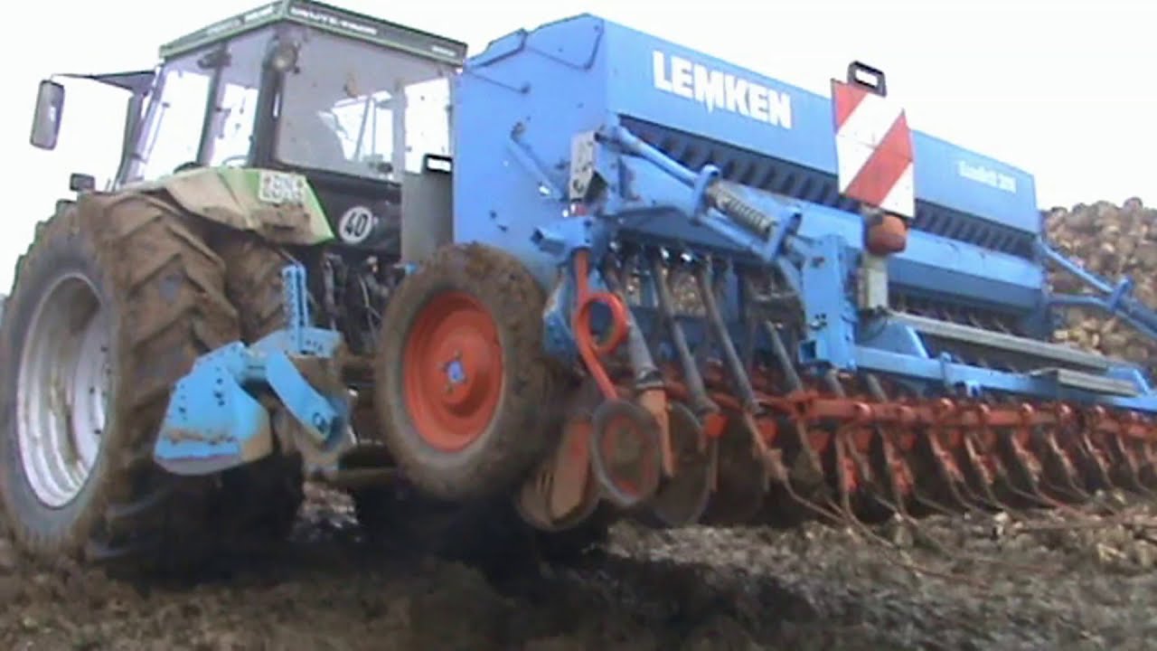 DEUTZ FAHR AGROTRON AND PLOUGH, DEUTZ FAHR DX6 08 AND COMBI DRILL