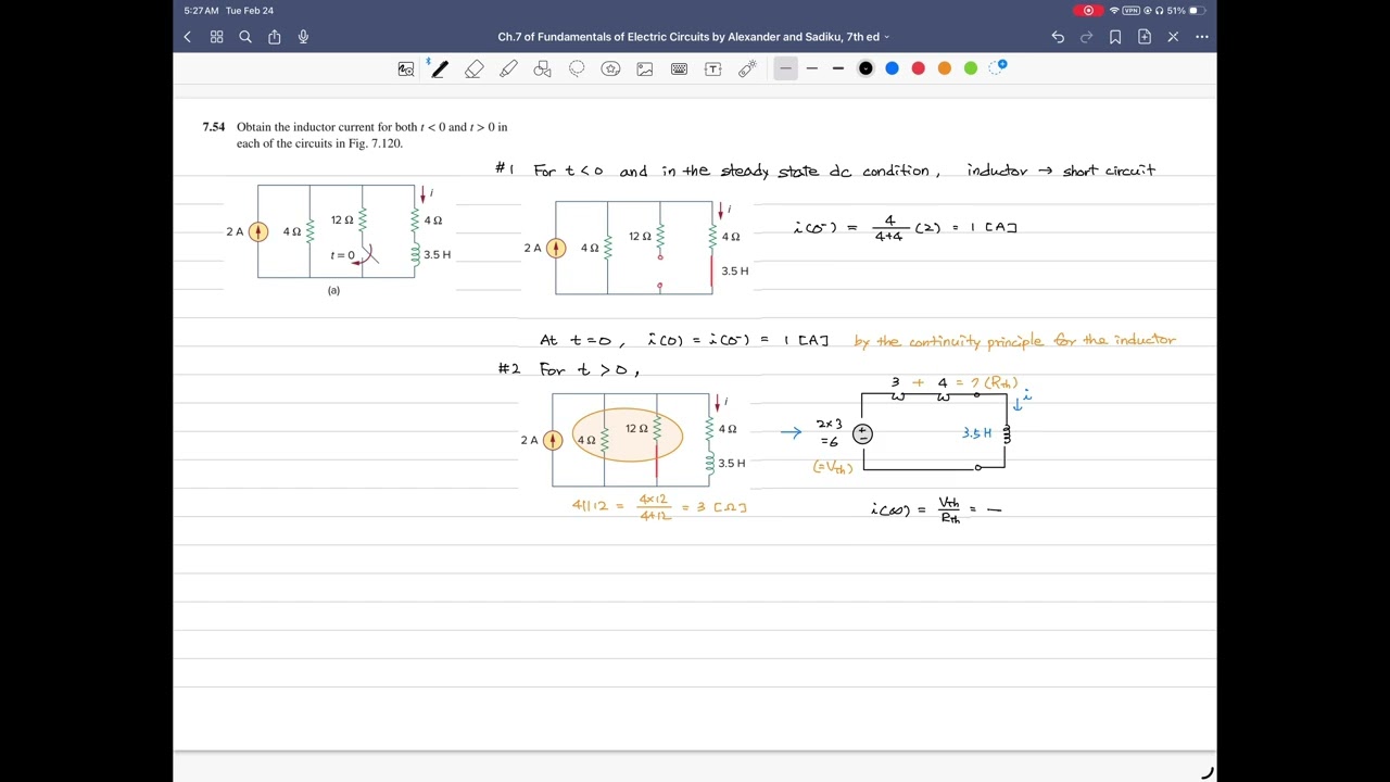 Problem 7.54(a), Fundamentals of Electric Circuits, 7th ed, by Charles Alexander, Matthew Sadiku