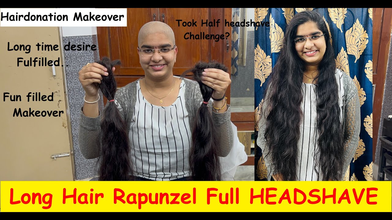 Long hair Rapunzel Gets complete Headshave | Hairdonation | Razorshave | HHDFCP