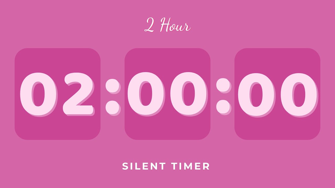 🌸 2 Hour Silent Timer | Cute Ending Alarm | Pastel Pink Aesthetic | Study & Focus