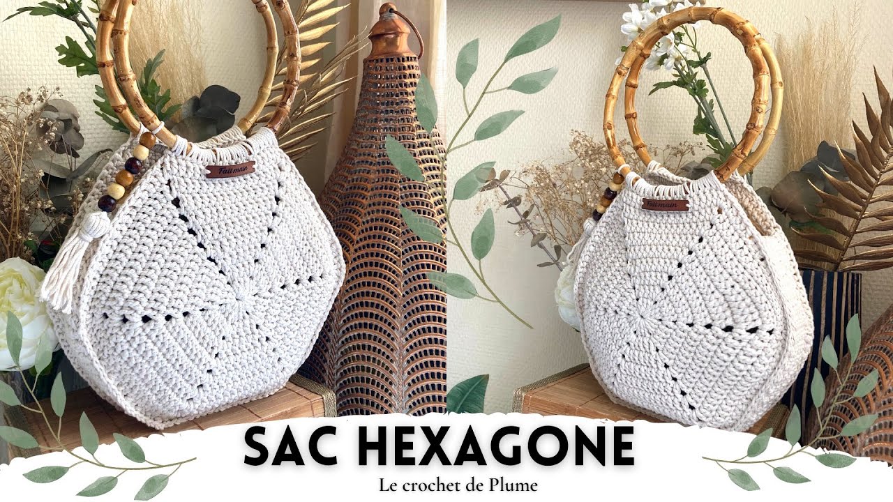 Comment faire un Sac HEXAGONE au crochet ? Facile Débutant - Tuto Pas à pas
