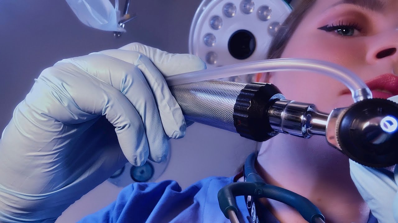 ASMR Hospital Taking Care of Your Double Ear Infection | Ear Exam, Ear Cleaning, Ear Massage