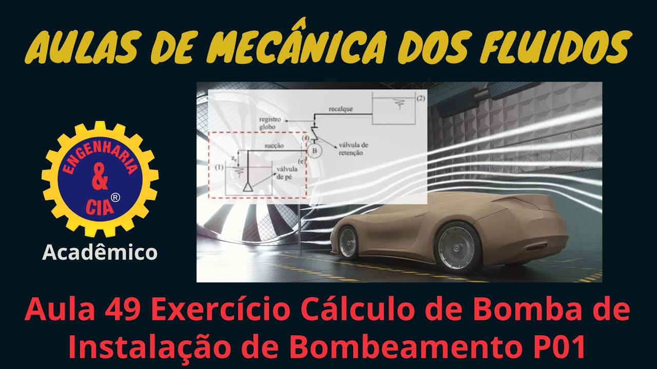 #MECFLU 49 EXERCÍCIO CÁLCULO DE BOMBA DE INSTALAÇÃO DE BOMBEAMENTO PARTE 01 | MECÂNICA DOS FLUIDOS